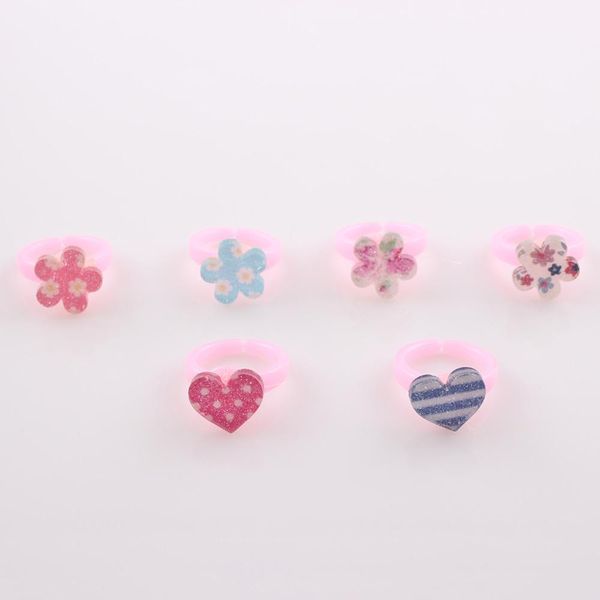 

20pcs / серия милых смешанные сердец типа цветок кольцо перста наборы для детей девочек регулируемых bowknot knuckle кольца ювелирных подарк, Silver