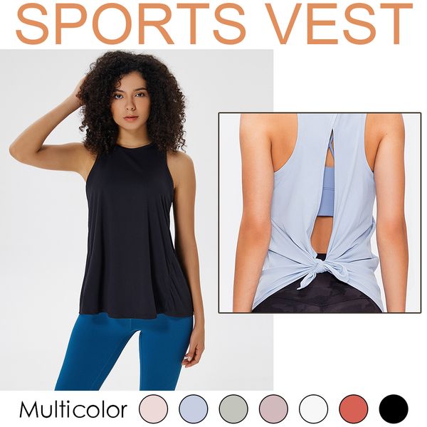 

2020 новый сплошной цвет ремень спортивный жилет женщины без рукавов сухой свободный дышащий красота назад толстовка ню чувствовать себя йог, White;red