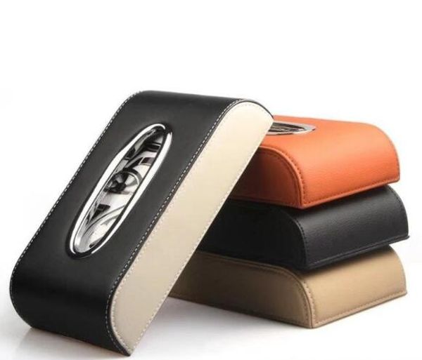 

leather car armrest tissue box auto pumping cassette holder removable paper napkin box organizer fit for