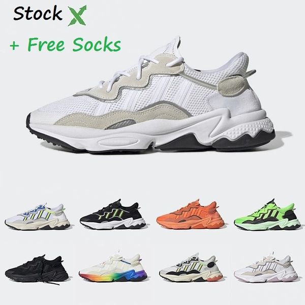 

stock x pride 3m reflective core black ozweego men women casual shoes pride red green black yellow white bold bold orange sneakers 36-45