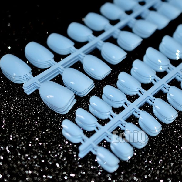 

false nails wholesale 10 sets round head blue fake full cover simple beauty manicure faux ongle nail for office or salon diy, Red;gold