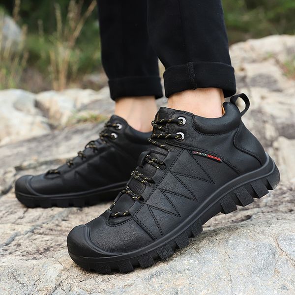 

866 boots men winter 2019 genuine leather handmade brand warmest winter men shoes #bg1568, Black