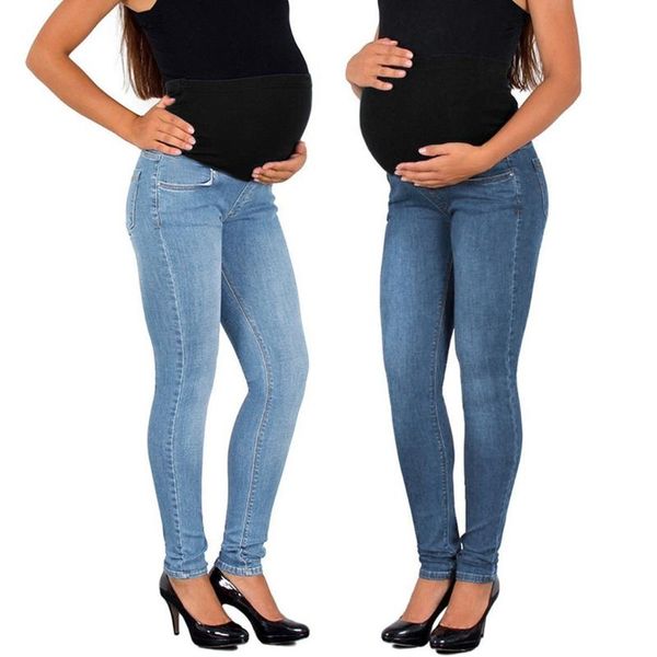 

maternity clothes elastic soft maternity jeans trousers pregnant nursing hight waist legging jeans lovely trousers pregnant, White