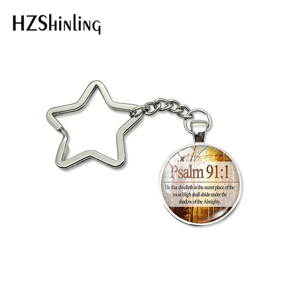 

new fashion star shaped keychains personized inspirational quotes christian letter image glass dome pendant holder keyrings, Silver