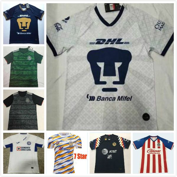 

dhl 2019 mexico liga mx club america soccer jerseys 19 /20 unam chivas tigres uanl unam pumasl cruz azul cougar football shirt, Black;yellow