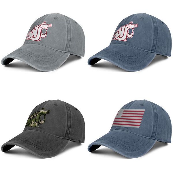 

washington state cougars basketball white grey mens and womens baseball denim cap design fitted golf sports team stylish personalised, Blue;gray