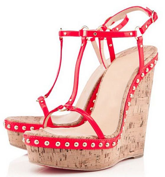 

летняя леди красный нижний клин сандалии лакированная кожа сексуальная женская обувь роскошный дизайнер сексуальные высокие каблуки свадьба, Black