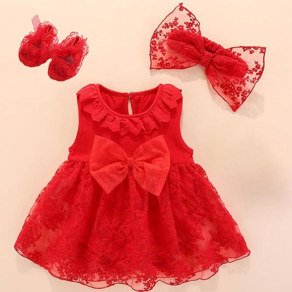 

new born baby girls infant dress & clothes lace bow 1st birthday dress for baby girl newborn girl dresses 3 6 9 months, Red;yellow