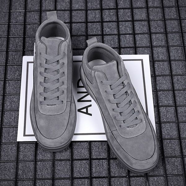 

2019 new winter shoes men's flat shoes high-leather high-quality casual high-quality cold-proof warm men's, Black