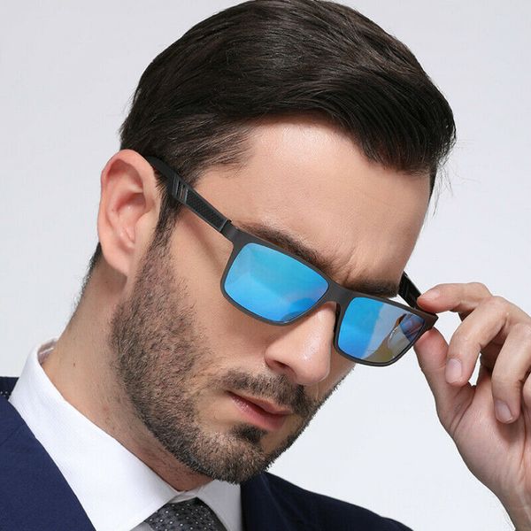 

man sunglasses metal polarized sunglasses for men plastic fashion square driving eyewear travel sun glass frame blue man goggle