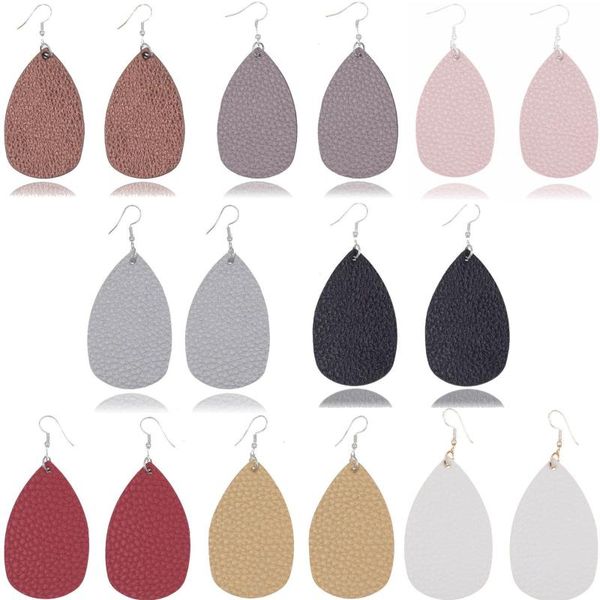 

personality earrings creative leather a few drops of teardrop earrings ladies jewelry pendant leather fd, Silver