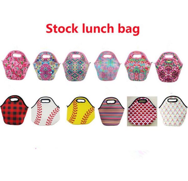 

30x29cm lily ba eball printing lunch bag tote box with fine neoprene material tarfi h lunch box waterproof picnic lunch zipper bag mom bag