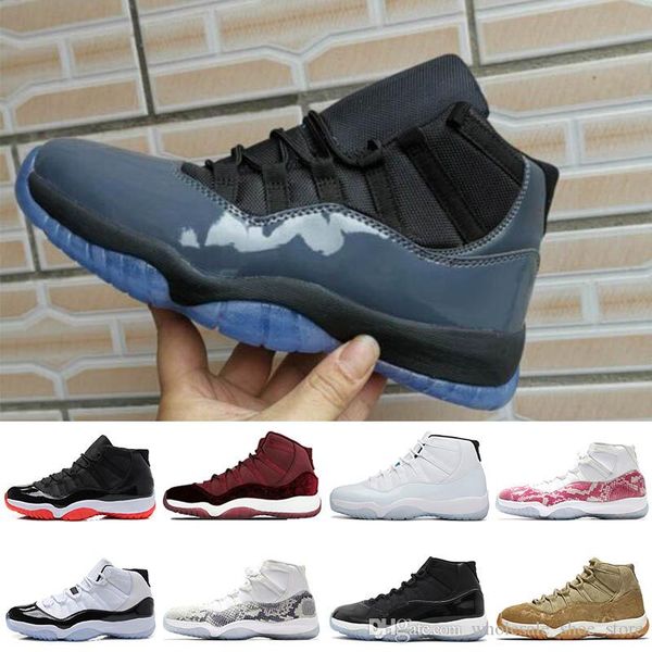 

concord 45 11s men basketball shoes xi bred 2019 snakeskin platinum tint prm heiress black stingra mens sports designer sneakers