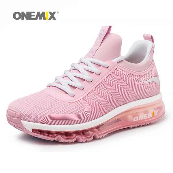 

2018 onemix women running sneakers air cushion absorption for lady sport run fitness walking pink outdoor sport shoe