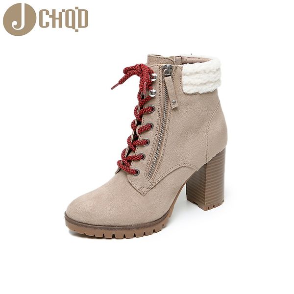 

jchqd 2019 european and american fashion shoes fall and winter new side zipper super high-heeled shoes women's boots, Black