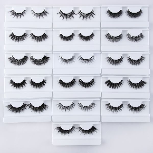 

1pair 3d faux mink hair handmade false eyelashes wispy longlasting natural thick fake lashes eye extension tools 16 styles