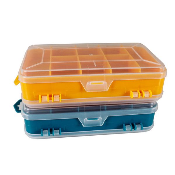 

new 13 grids portable multifunctional storage tool case plastic case transparent screws storage box double-side