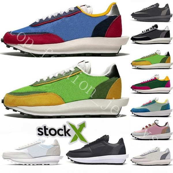 

2020 with stock x sacai ld waffle ldv shoes nylon black white pine green des chaussures men women run sports sneakers platform trainers