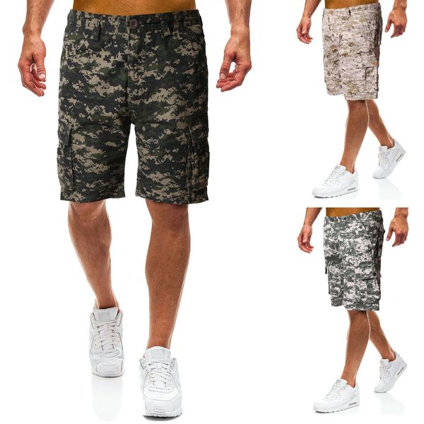 

sports five-point men's loose shorts fat plus size camouflage casual thin 5-point tooling medium pants, Black;gray