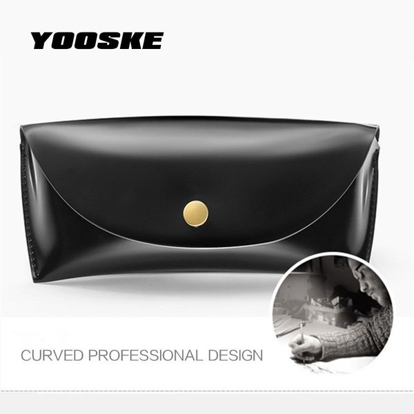 

yooske durable pu leather box for eyeglasses men women classic black sunglasses cases curved professional design box bag case, Silver