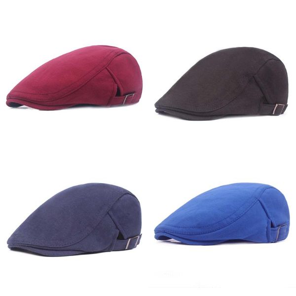 

men's retro gatsby cap golf driving flat cabbie beret cotton vintage newsboy hat, Blue;gray