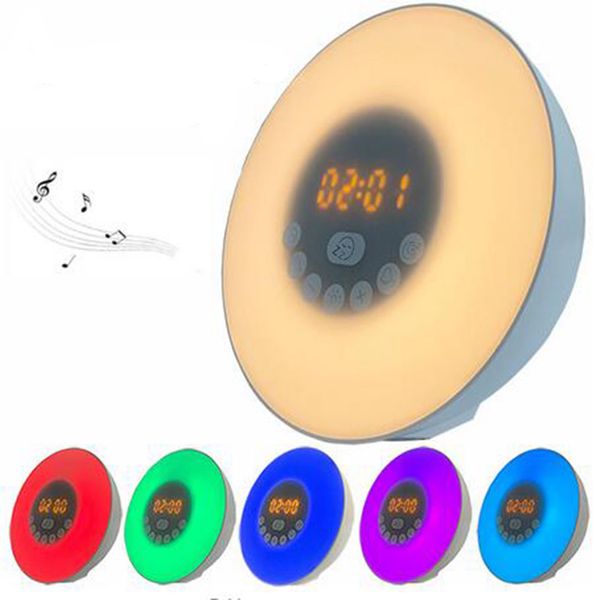 

wake up light будильник sunrise моделирование bluetooth-динамик с fm-радио поддержка стерео aux tf usb музыкальный плеер беспроводной для оф