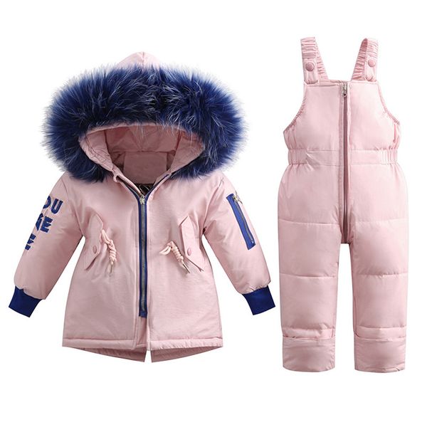 

baby boys girls clothes set toddler kids winter warm girls boys hooded down jackets outerwear coats jumpsuit clotehs ropa nina, White