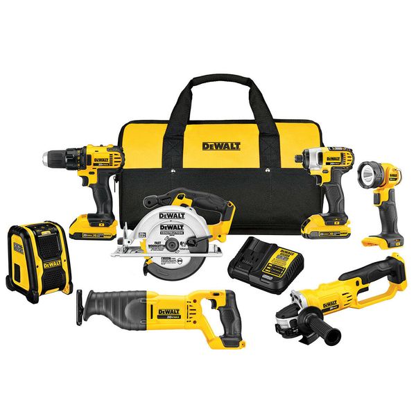 

DeWALT DCK720D2 20-вольтовый 2.0Ah 7-инструментальный аккумуляторный литий-ионный MAX Combo Kit