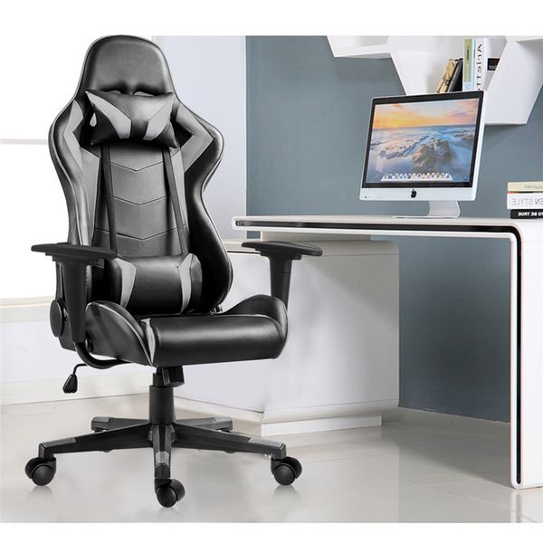 

gaming chair office chair high back ergonomic height adjustment executive support desk chair support headrest and lumbar red blue gray