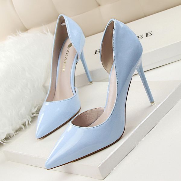 

2019 women heels patent leather women pumps shoes female high heels .5cm stiletto 12 colors heels shoes women 222, Black
