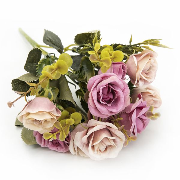 

bright color bouquet fake flower beauty restaurant decoration artificial roses