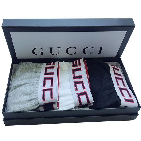 

Whole ale luxury boxer tide brand men 039 breathable cotton boxer g letter underwear fa hion men quality underpant, Blue;gray