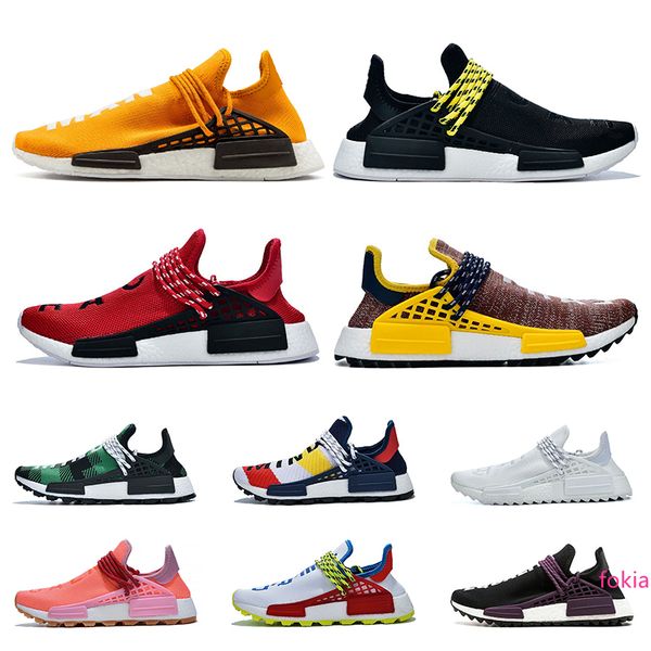 

2019 pharrell williams nmd human race bbc solar pack nerd orange hu trail equality reflective pink volt women mens running jogging shoes