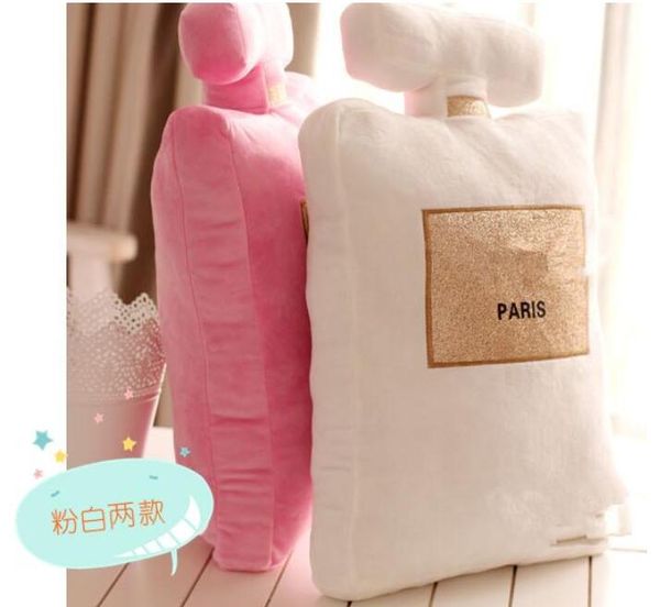 

2020 classic brand pattern cushion 50x30cm perfume bottle shape cushion black white pillow luxury fashion design logo pillow