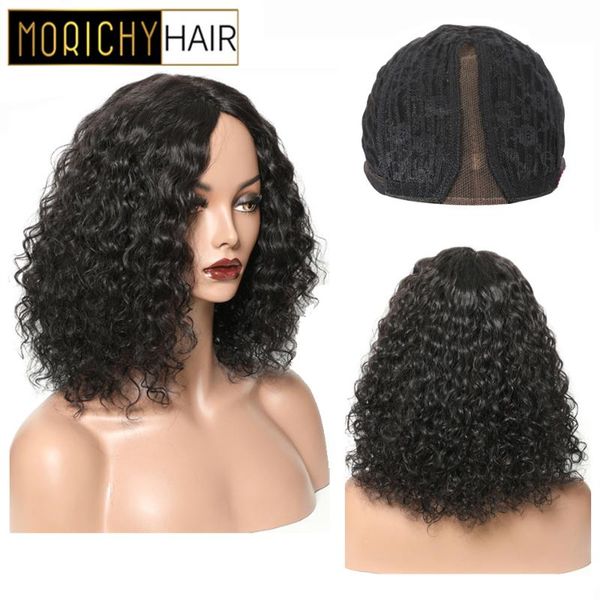 

morichy part lace wigs kinky curly malaysian non-remy human hair wigs with baby hair natural black for woman 130% density female, Black;brown