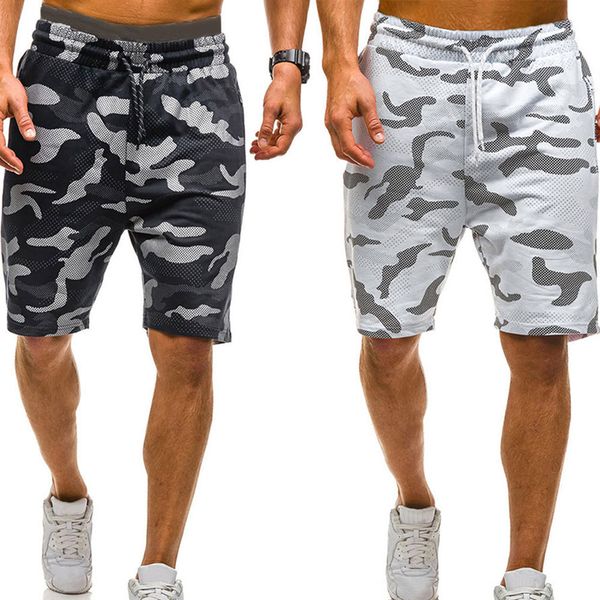 

2020 new men camouflage shorts casual male military cargo shorts knee length mens summer short pants homme, White;black