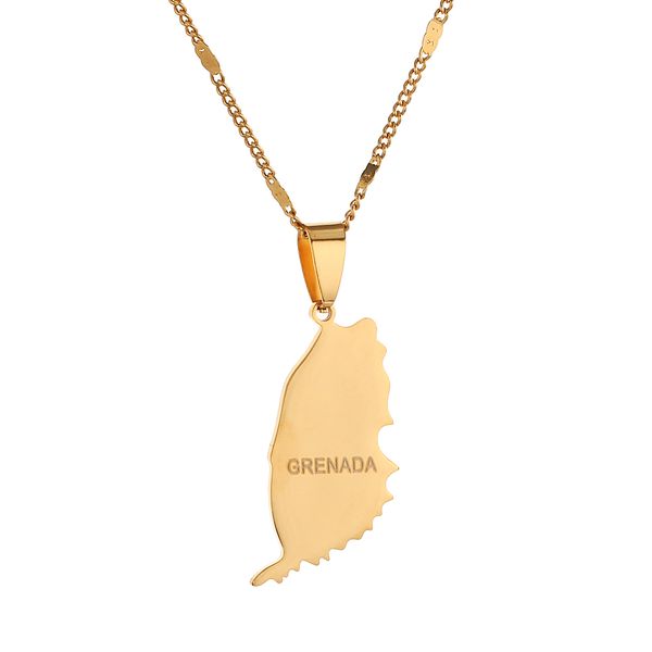 Из нержавеющей стали Гренады Island Карта Подвеска Ожерелье Модные Caribbean Карта Сеть ювелирных изделий