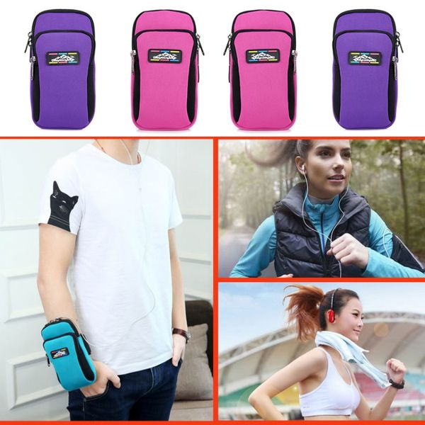 

waterproof niversal phone bag double pockets sport running bags arm band mobile phone pouch bag holder arm holder case pouch