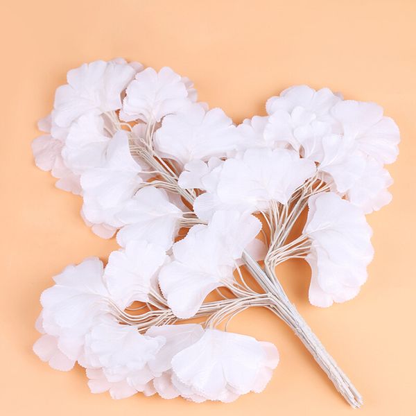 

нове 12pcs / комплек simulatiom гинкго билоба икђвеннй зелене ли Ѭаений зе