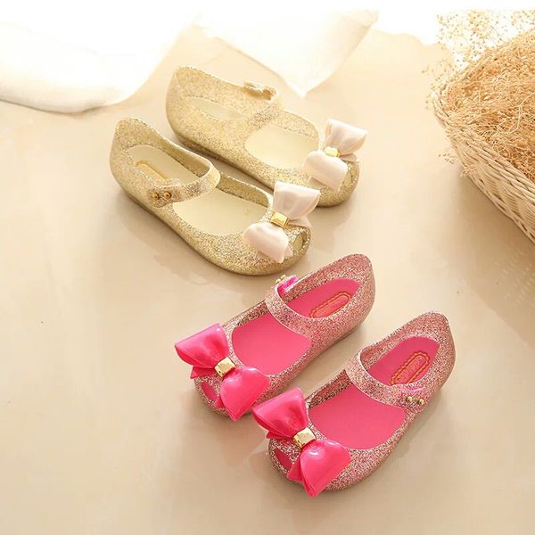 

15-18cm mini melissa mini cute bows jelly girls sandals melissa girls sandals sapato infantil menina children shoes, Black;red