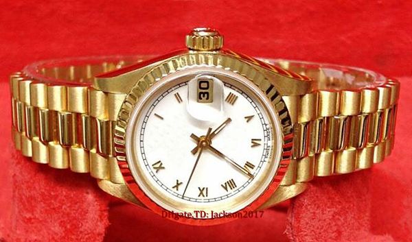

original box certificate mens watches 36mm 69178 yellow gold asia 2813 movement automatic, Slivery;brown