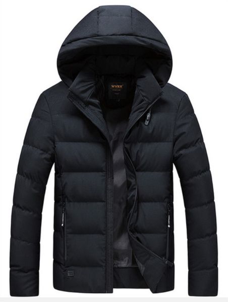 

designer mens winter sleeve long coats warm outerwear new solid fashion clothing hooded style men multicolor color jackets s klw000 ajbj, Black