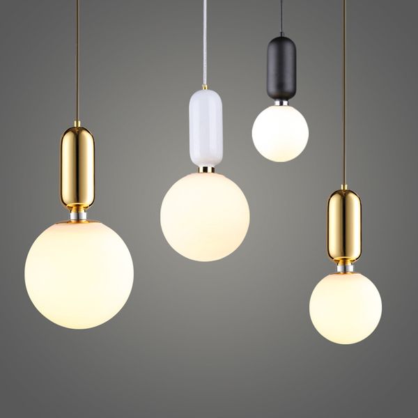 

modern nordic milk white glass ball pendant light with plants pot for dining room foyer bar lobby suspension hanging lamp