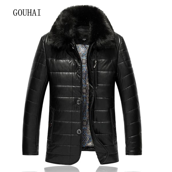 

9xl fur collar casual solid leather jacket mens coat 2020 mens winter jacket men leather jackets male plus size quality, Black
