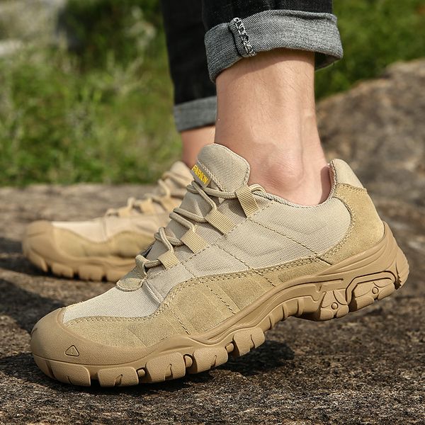 

outdoor men hiking shoes waterproof breathable tactical combat army boots desert training sneakers anti-slip trekking shoes