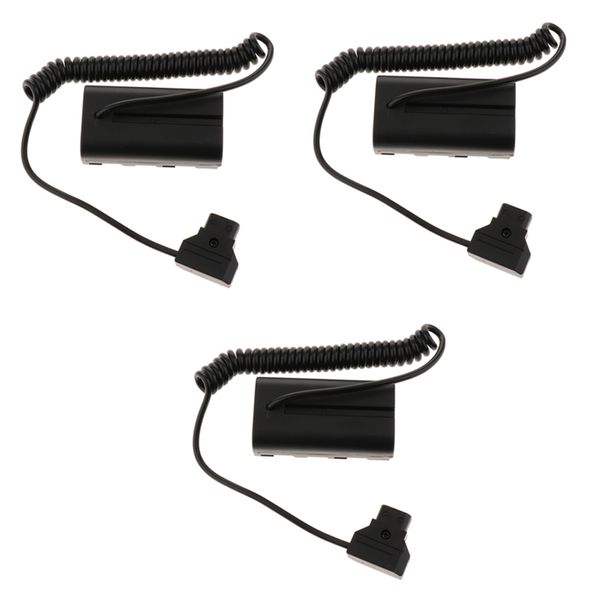 

3x d-tap to np-f550 dummy battery power adapter spring cable for monitor