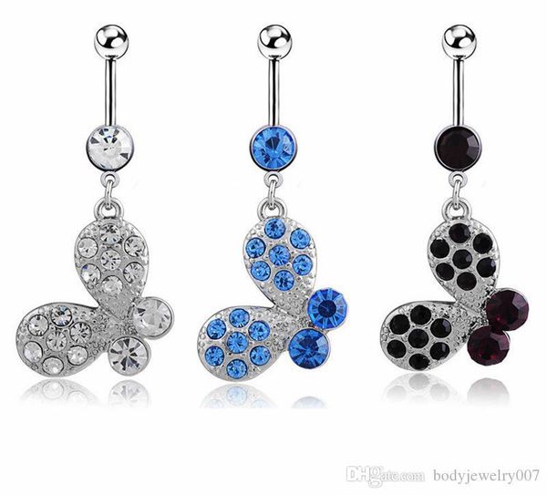 

d0373-1 ( 1 color ) nice style navel belly ring 10 pcs clear stone drop shipping with wholesale factory price, Silver