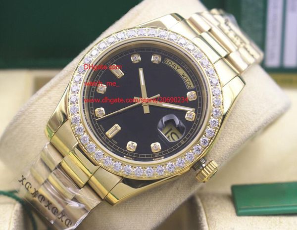 

factory supplier luxury watch sapphire 228238 41mm day-date black dial diamond bezel asia 2813 movement automatic mechanical mens watches, Slivery;brown