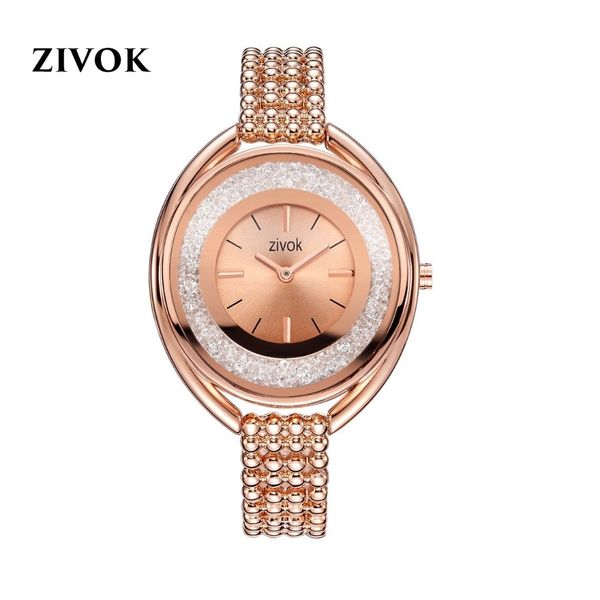 

zivok women watches bracelet watches rose gold quartz lovers wrist watch clock for women girls, Slivery;brown