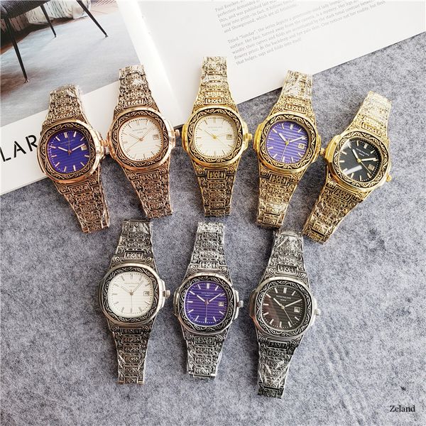 

colors mens fashion watch royal oak luxury designer diamond iced out watches stainless steel bling quartz ap movement party wristwatch pp01, Black;brown